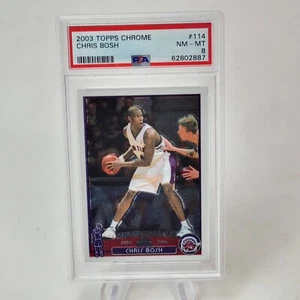 2003-04 Topps Chrome Chris Bosh Rookie RC PSA 8 Toronto Raptors Miami Heat - Picture 1 of 2