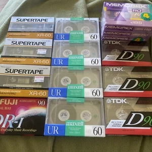 15 TDK/Maxell Memorex Realistic Fuji Cassettes - sealed/never opened!!!! - Picture 1 of 6