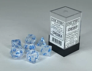 Chessex Borealis Icicle Light Blue Luminary Glow Polyhedral 7 Die Set CHX 27581 - Picture 1 of 11
