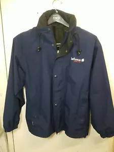 Lafuma Gore-tex Mens Sz Small Navy Blue Waterproof Dbl Zipper Light Jacket/Shell - Picture 1 of 8