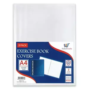 A4 Klar Übungsbuch Abdeckungen Kunststoff Schutzhülle Schule Notizbuch (3er-Pack) - Bild 1 von 7