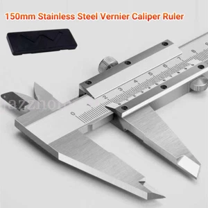 6" 150mm Stainless Steel Vernier Caliper Micrometer Measuring Tool Gauge Ruler - Picture 1 of 13