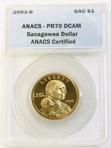 2001-S Sacagawea Proof Dollar ANACS PR70 DCAM - Picture 1 of 4