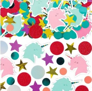 Unicorn Confetti Fairytale Birthday Party Table Confetti Pack 2.5 Oz Star Circle - Picture 1 of 1