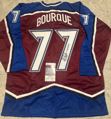 RAY BOURQUE COLORADO AVALANCHE Autographed INSCRIB CUP 2001 Style Jersey JSA - Image 1 of 3