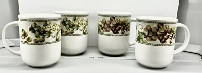 Juego de 4 tazas/tazas de uvas toscanas Oneida Casual Settings lavavajillas y micro Foto 1 de 4