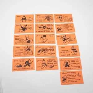 16 Chance Cards 1961 Monopoly Game Replacement Pieces parts - Picture 1 of 3