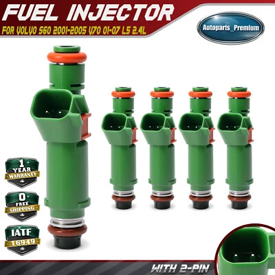 Injetor de combustível 5 peças para Volvo S60 2001-2005 V70 01-07 L5 2.4L naturalmente aspirado - Imagem 1 de 4