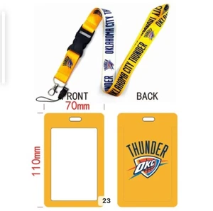 Oklahoma City Thunder Lanyard Keychain AND ID Tag Holder Basketball Fan Gift - Picture 1 of 1