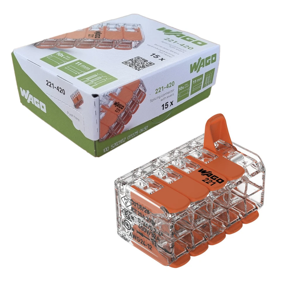 WAGO 221-420 Hebelklemme 10-polig – Original WAGO Verbindungsklemme