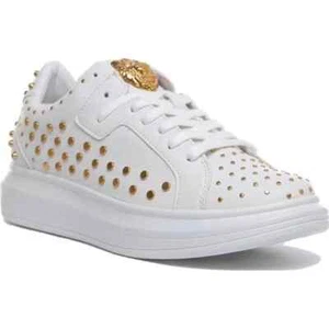 Zapatos para hombre Guess FM5SASELE12 con tachuelas blancas/doradas con cordones - Imagen 1 de 3