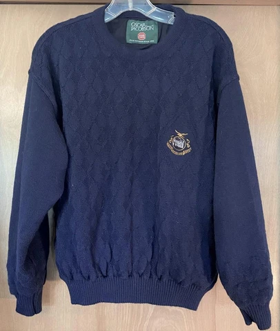 80's VINTAGE THE CARNAGIE CLUB GOLF COURSE MERINO WOOL WIND STOPPER GOLF SWEATER Cover