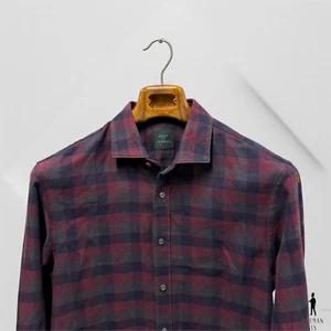 Kent and Curwen Shirt Mens L Large Blue Purple Plaid Button down Soft flannel - Picture 1 of 11