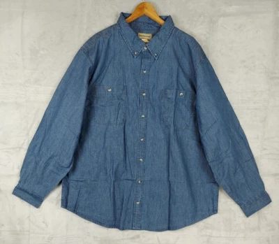 Scandia Woods Men's Denim Shirt 3XL Regular Button Up Long Sleeve  Blue Casual - Image 1 of 4