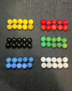 Vtg Glass Marbles Solid Color Board Game Chinese Checkers Replacement 60 Pcs - Picture 1 of 8