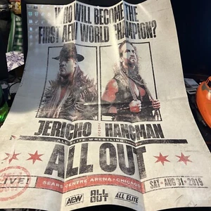 All Elite Crate Exclusive Jericho vs Hangman Adam Page All Out 2019 Poster AEW - Picture 1 of 1