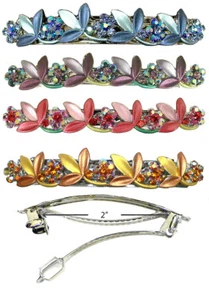 Set of 4 Crystal Flower Barrettes Hair Clips 4 Colors YY86750-3-4 @ $9.99 - Picture 1 of 1