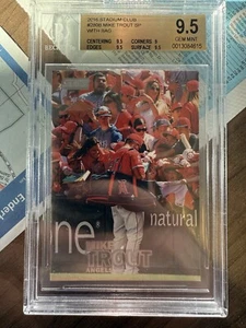 2016 Topps Stadium Club Mike Trout SP Short Print  Variation With Bag Bgs 9.5 - Picture 1 of 2