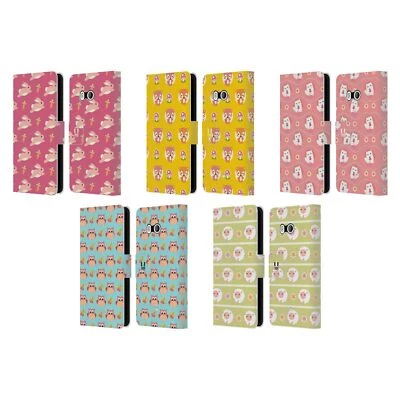 HEAD CASE DESIGNS CUTIE ANIMAL PATTERNS LEATHER BOOK CASE FOR HTC PHONES 1 - Image 1 of 4