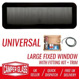 PREMIUM UNIVERSAL Campervan Fixed Window LARGE 780 x 280mm + Fitting Kit + Trim