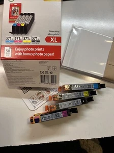 Canon Drucker Original Patronne 571 XL / C/Y/BK + Foto Papier, NEU! +/M - Bild 1 von 7