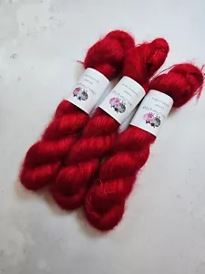 Hand Gefärbt Kinder Mohair Seide Garn ,Spitze Gewicht,50g,Weihnachtsstern - Bild 1 von 9