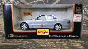 1/26 MAISTO 1998 MERCEDES BENZ S CLASS SILVER GREY METAL DIECAST MODEL CAR Z4 - Picture 1 of 7