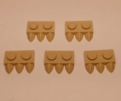 LEGO Parte Placa Bronceada 1 x 2 con Dientes Laterales 15208 Lote de 5 Foto 1 de 3