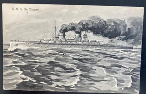 1915 Helkendorf Feldpost Germany RPPC Postcard Cover SMS Derfflinger - Picture 1 of 2