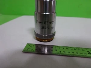 MICROSCOPE PART OBJECTIVE REICHERT AUSTRIA FLUOR 63X OPTICS AS IS BIN#72-59 - Picture 1 of 7
