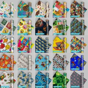 Boys Wrapping Paper Birthday Gift Wrap Present Gift Wrap Pack 2 Sheets & 2 Tags - Picture 1 of 28