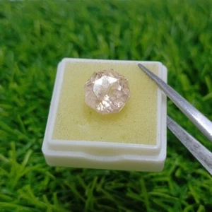 8.2 Carats Eye Clean Round Octagonal Shape Facy Cut Natural Pink Topaz Gemstone - Picture 1 of 4