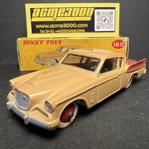 1959-63 Dinky Toys - 169 STUDEBAKER GOLDEN HAWK - Tan/Red - Original Box - Picture 1 of 19