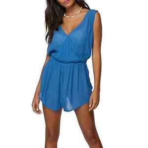 O'Neill Women's Cantina Romper Cover-Up Adjustable Barely Blue - SMALL