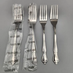 4 Ekco Eterna REGAL ROSE Stainless Glossy Custom Japan Dinner Forks Flatware - Picture 1 of 6