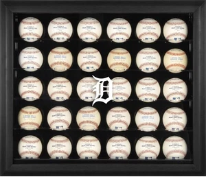 Tigers Logo Black Framed 30-Ball Display Case - Fanatics - Picture 1 of 1