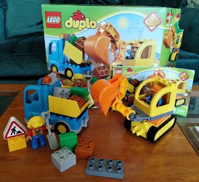 Lego DUPLO Truck & Tracked Excavator (10812); complete, box  - Image 1 of 4