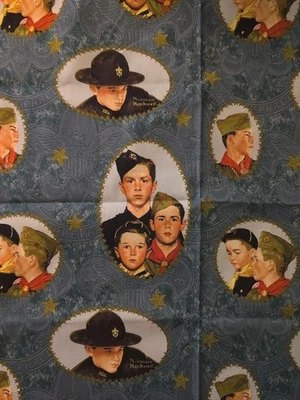 Norman Rockwell On My Honor Boy Scout Fabric by Quilting Treasures Fat Quarter - Image 1 of 3