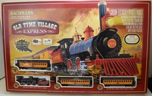 Bachman Old Time Village Express #00649 HO Train Set Lighted 4-4-0 Loco 3 Cars - Picture 1 of 11