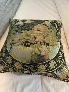 ORIENTALISCHES SET AUS ZWEI BROKAT BLUMEN KISSEN & KISSENBEZUG, 18" 18" - Bild 1 von 15