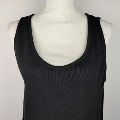 Camiseta sin mangas Lane Bryant para mujer cami acanalada calce relajado capas algodón 18/20 negra Foto 1 de 4