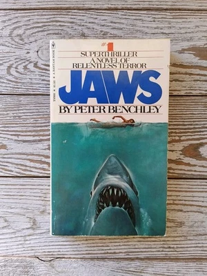 Jaws Peter Benchley 1975 Vintage Paperback Bantam 2nd Printing - Image 1 of 4