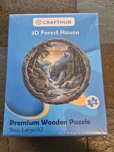NEW Crafthub 3D Forest Haven Wooden Jigsaw Puzzle Size A3 Large 151 Pieces NIB - Picture 1 of 2