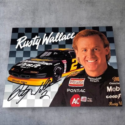 Rusty Wallace signed NASCAR HOF WINSTON CUP photo 1992 MGD PONTIAC GRAND PRIX #2 - Image 1 of 2