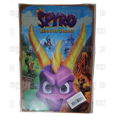 Ретро оловянный знак 8 x 12 дюймов Spyro Reignited трилогия металлический художественный плакат - Изображение 1 из 3