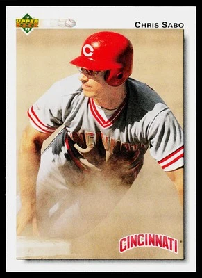 1992 Upper Deck Factory Set Gold Hologram #123 Chris Sabo Cincinnati Reds - Image 1 of 2