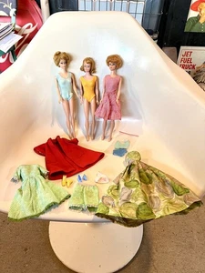 VTG Lot 1960’s 2 Bubble Cut Barbie & Midge Doll Straight Legs + Clothing + Shoes - Bild 1 von 15