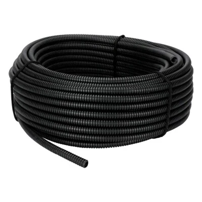 THE WIRES ZONE 25' Ft Feet 1/4" High Quality Split Wire Loom Conduit Polyethylene Tubing Black