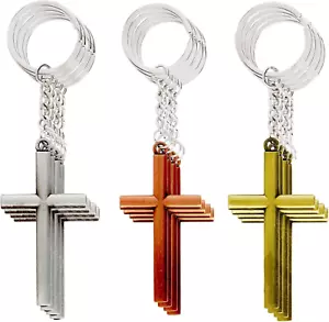 12 Pack Cross Keychains, Religious Jesus Key Rings Bulk for Christian Gifts, Par - Picture 1 of 9
