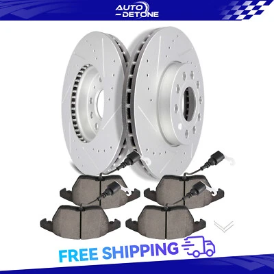 Front Brake Rotors Metallic Pads Drill Slot For Volkswagen Jetta Golf Audi A3 Foto 1 de 4